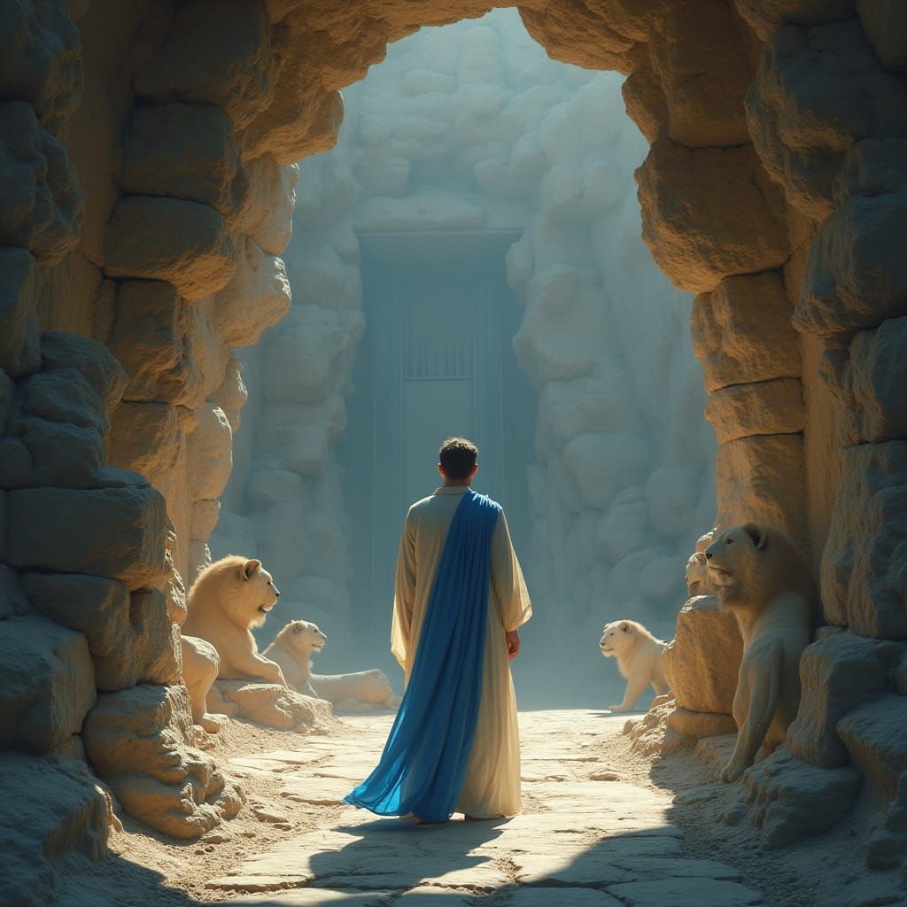 Man in Lions' Cave: Atmospheric Matte Painting