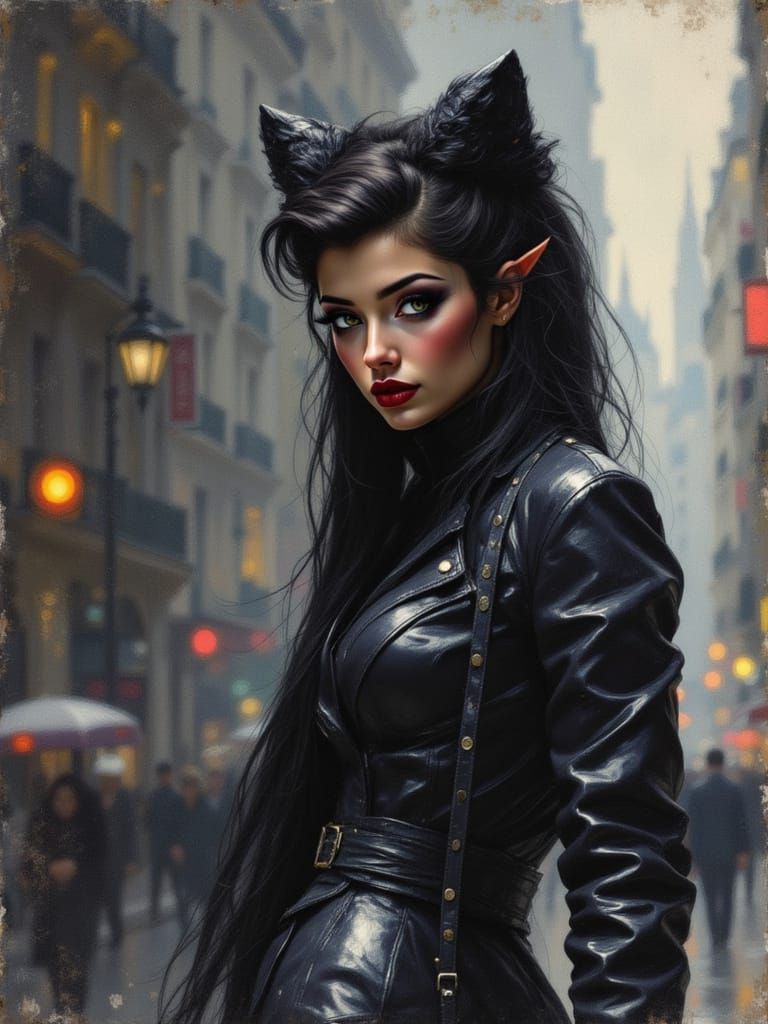 Ninja Woman on Duty in Shadows