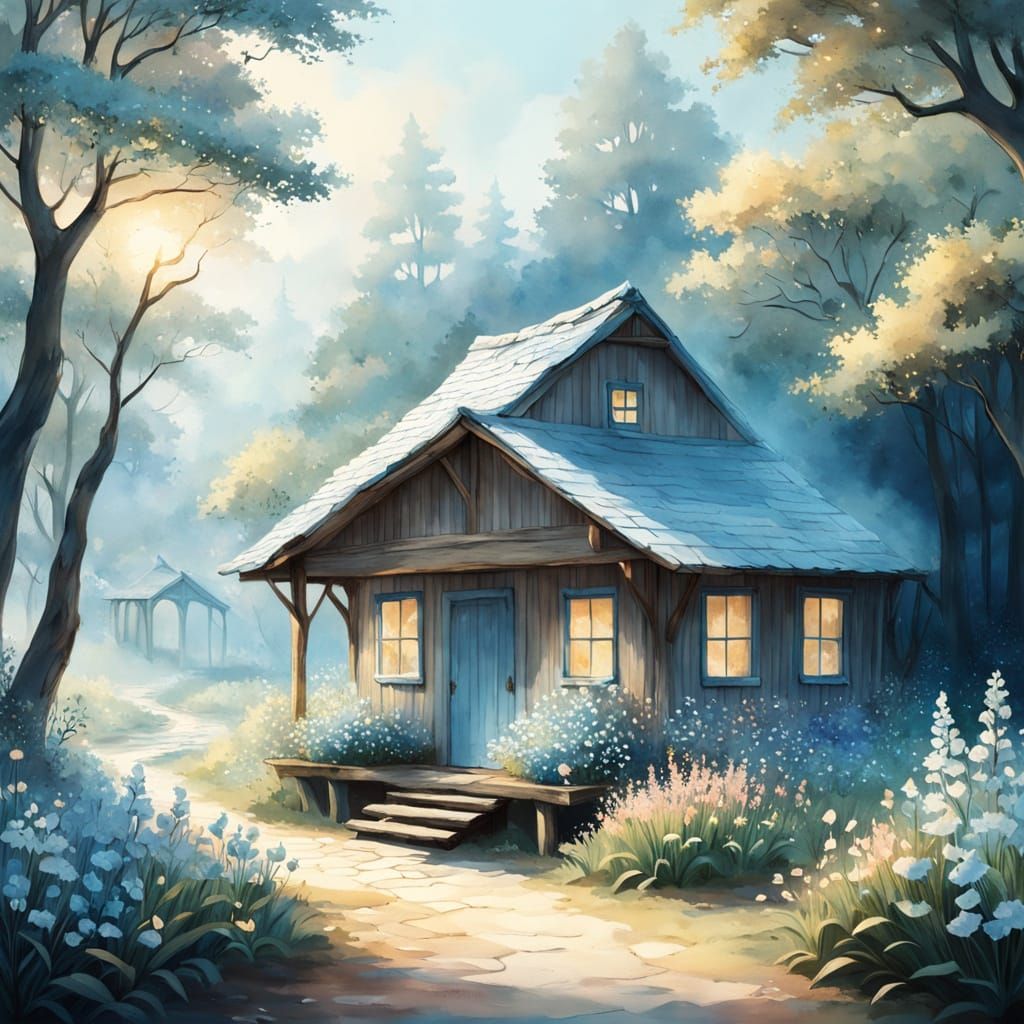 Whimsical Forest Sanctuary with a Secluded Wooden House and ...