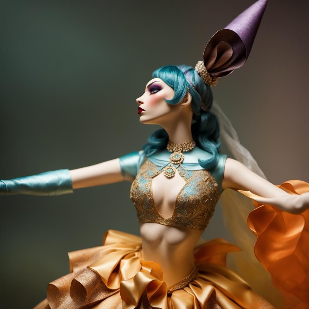 Dreamlike Figures with Metallic Paper Tole Effect