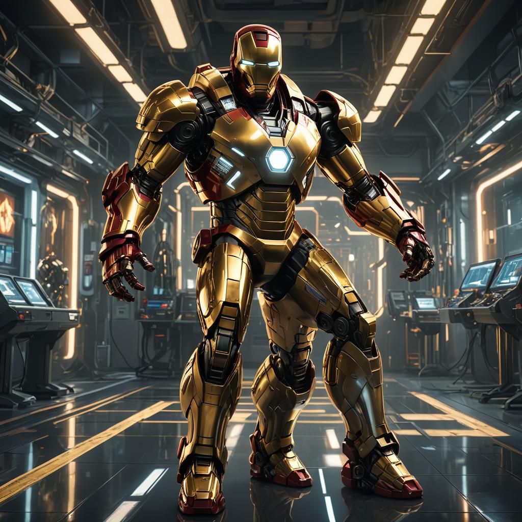 Iron Man in High-Tech Lab: Concept Art