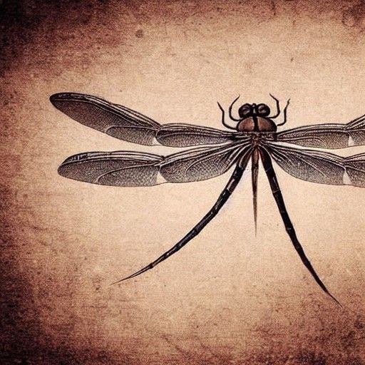 Hyperrealistic Dragonfly Inspired by da Vinci Sketches