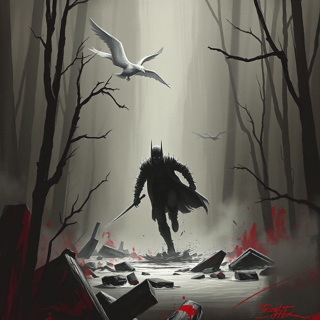 Greg Rutkowski Inspired Cyberpunk Cityscape with a Mysteriou...