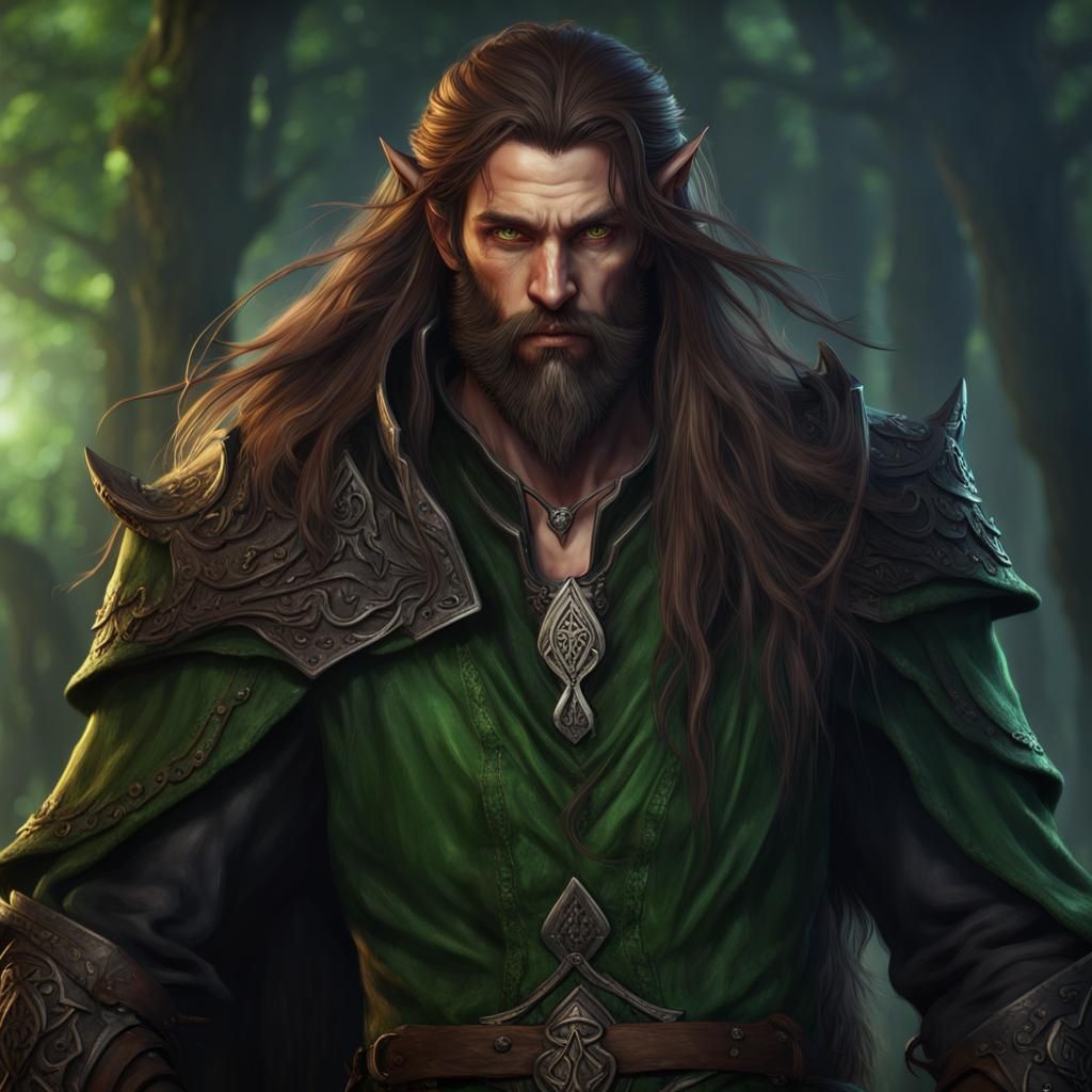 Half-Elf Demon Hunter: Detailed Fantasy Art