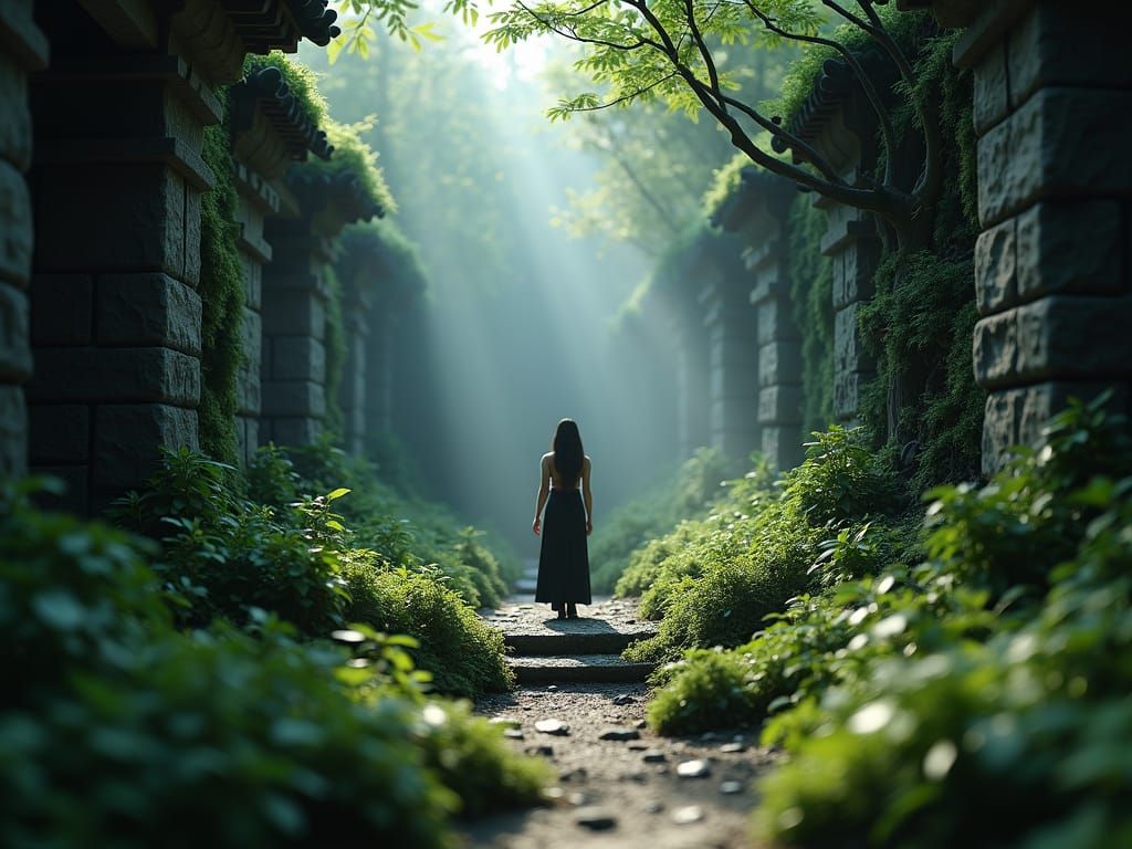 Mystical Woman Enters Infinity Miniature Forest