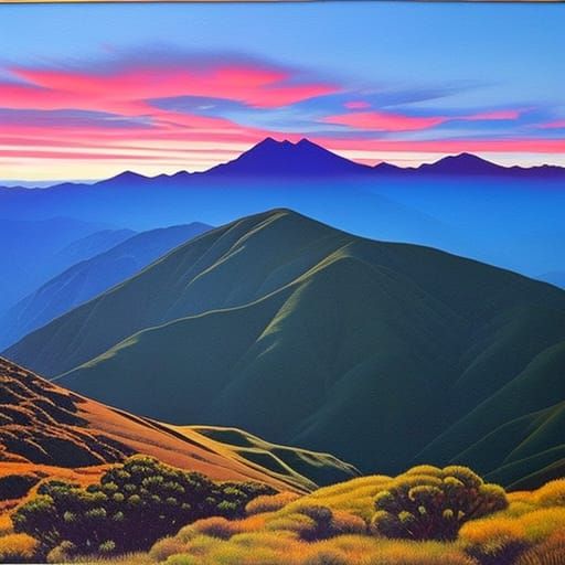 Fantasy Landscape with Mountains in Photorealistic Style