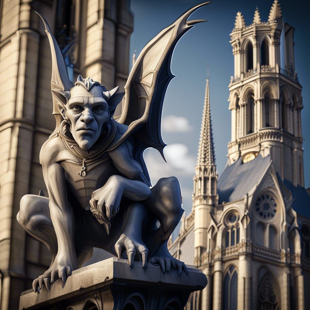 Notre Dame Gargoyles Come Alive: Detailed 3D Painting