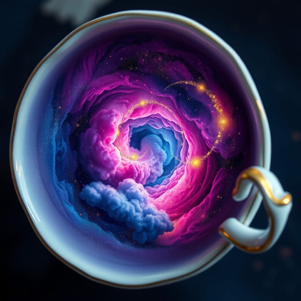 Galaxy in Teacup: A Whimsical Cosmic Vision