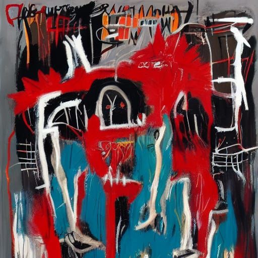 Basquiat-Inspired Graffiti Art with Activism Message