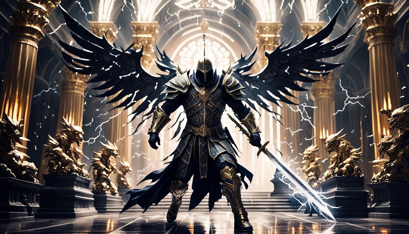 Assassin Knight Battles in Lightning Storm: Film Still