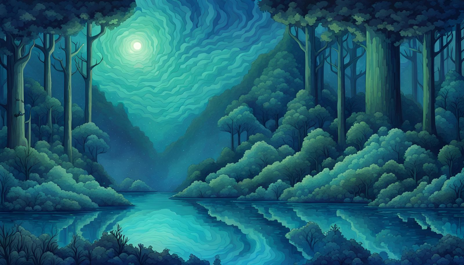 Pixel Art Fantasy Landscape with Floating Creatures
