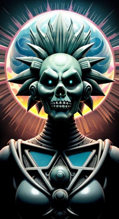 Surreal Claymation Dragon in Industrial Gothic Park