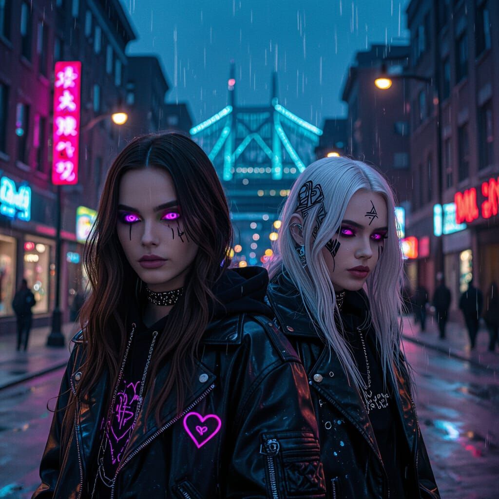 Montreal Street Scene with Figures in Demonwave Style