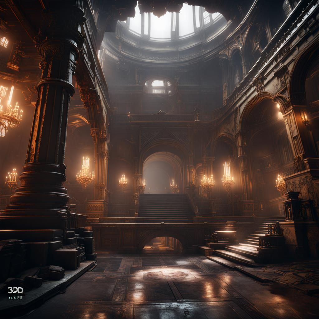 Detailed 3D Building Render in 8K Resolution