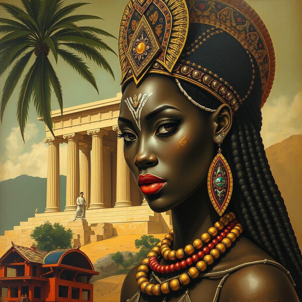 Elegant Beauty in Ancient Grecian Style