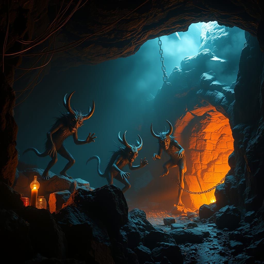 Mischievous Tommyknockers in Dramatic Digital Matte Painting