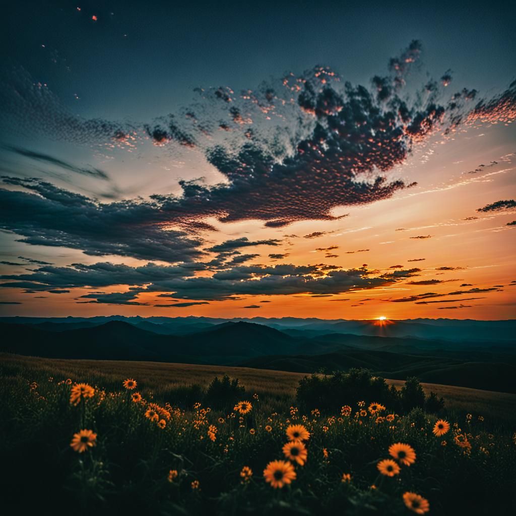 Bubble clouds in the Sunset