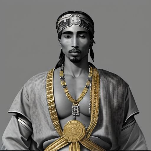 Tupac Amaru in Gold and Greyscale