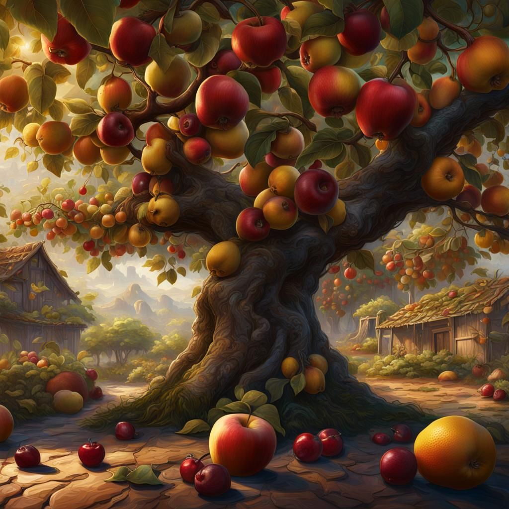 Still Life of Fruits: Detailed Matte Painting