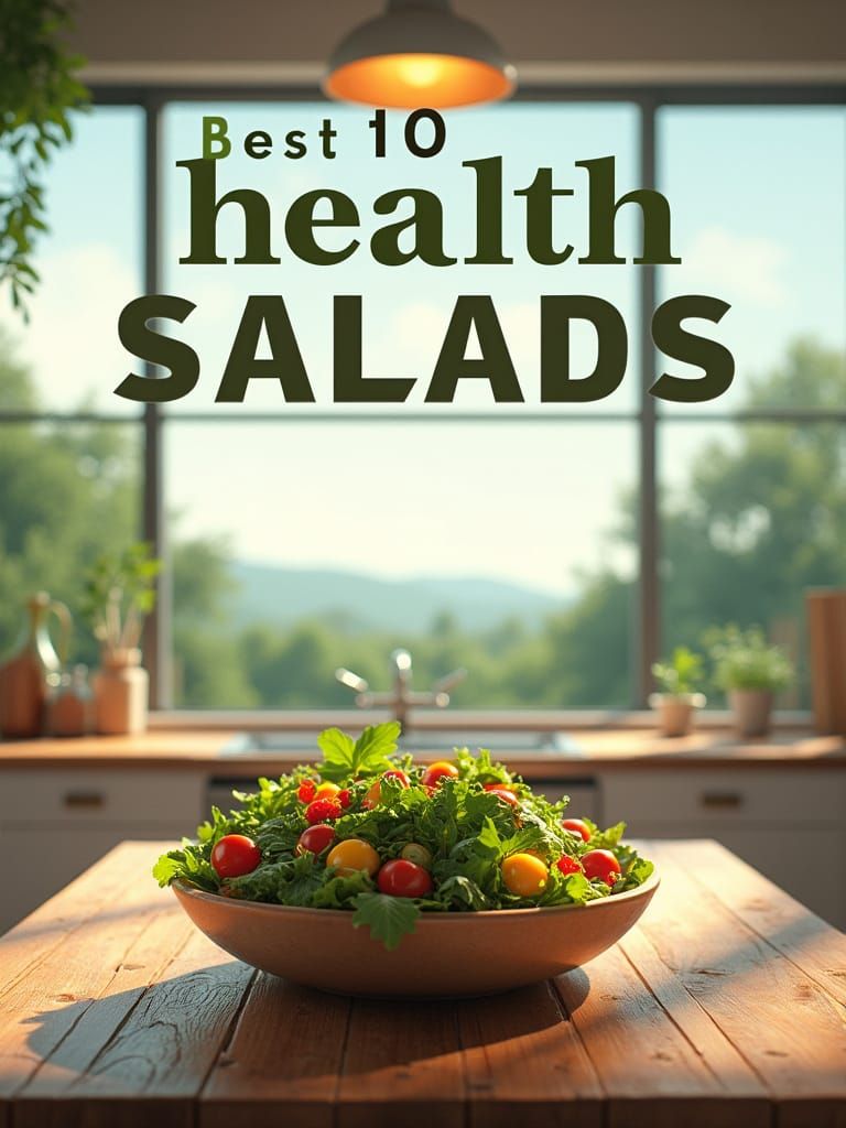 Book Cover: Best Health Salads in 3D Rendered Style