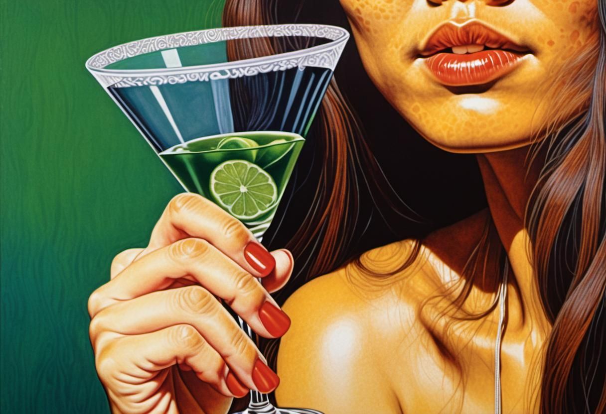 Young Woman's Cocktail, in Klarwein Style