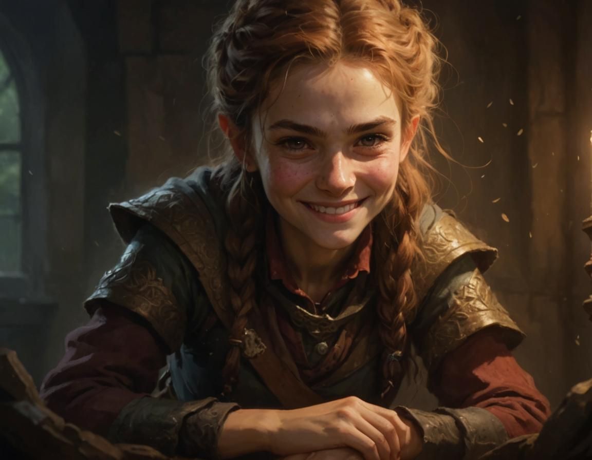 Smiling Female Halfling Portrait