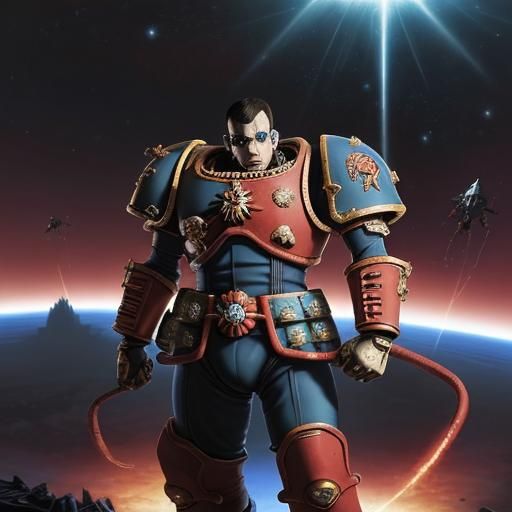 Space Marine with Rinnegan in Anime Style