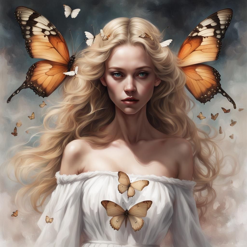 Butterfly Goddess Portrait in Fantasy Style