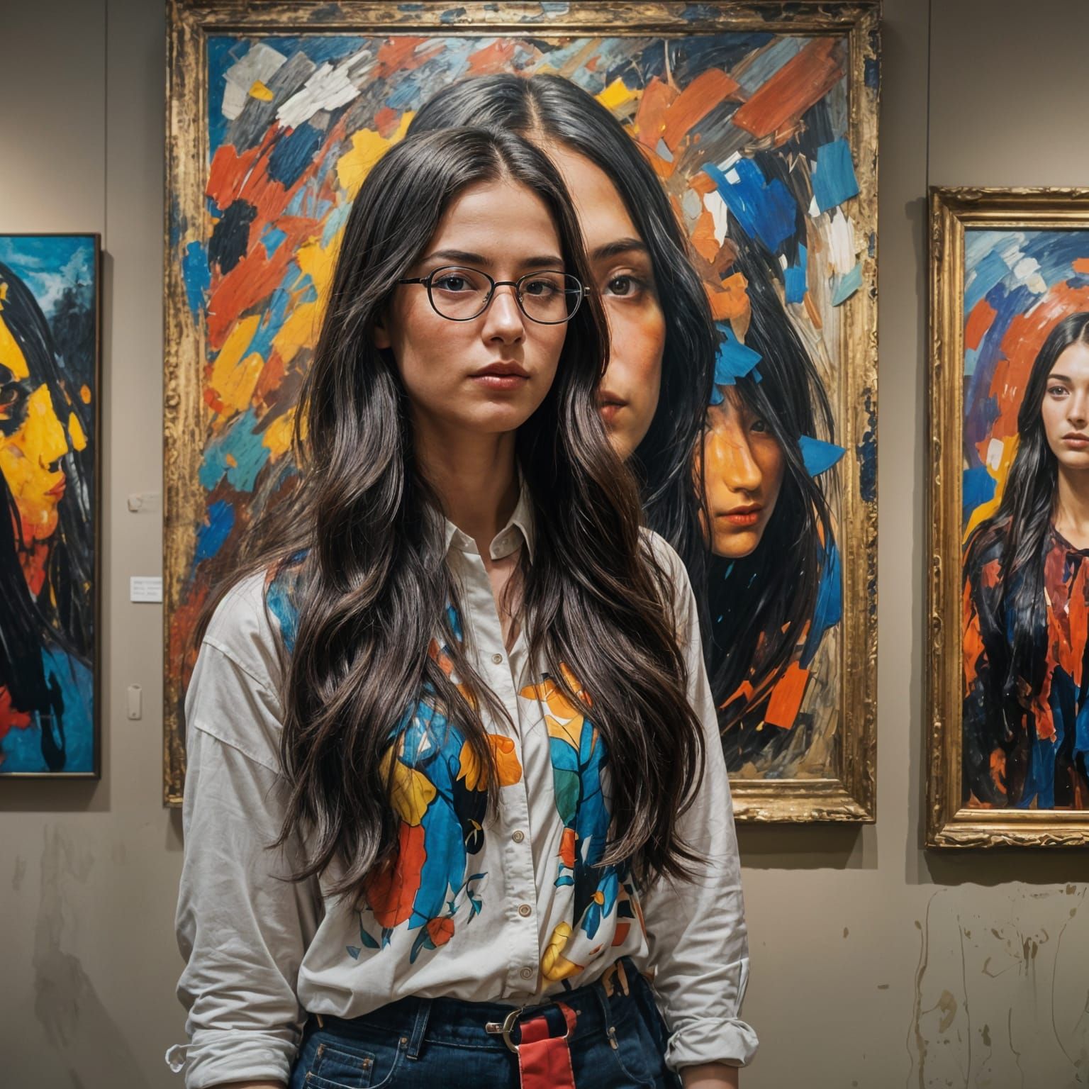 Candid Portrait of a Girl at Art Gallery