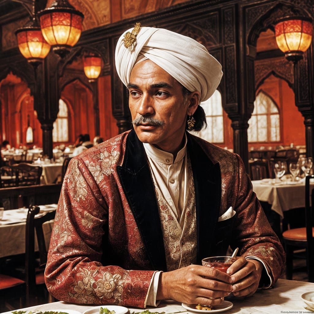 Hibiscus Tea at Taj Mahal in Alcohol-Ink Style