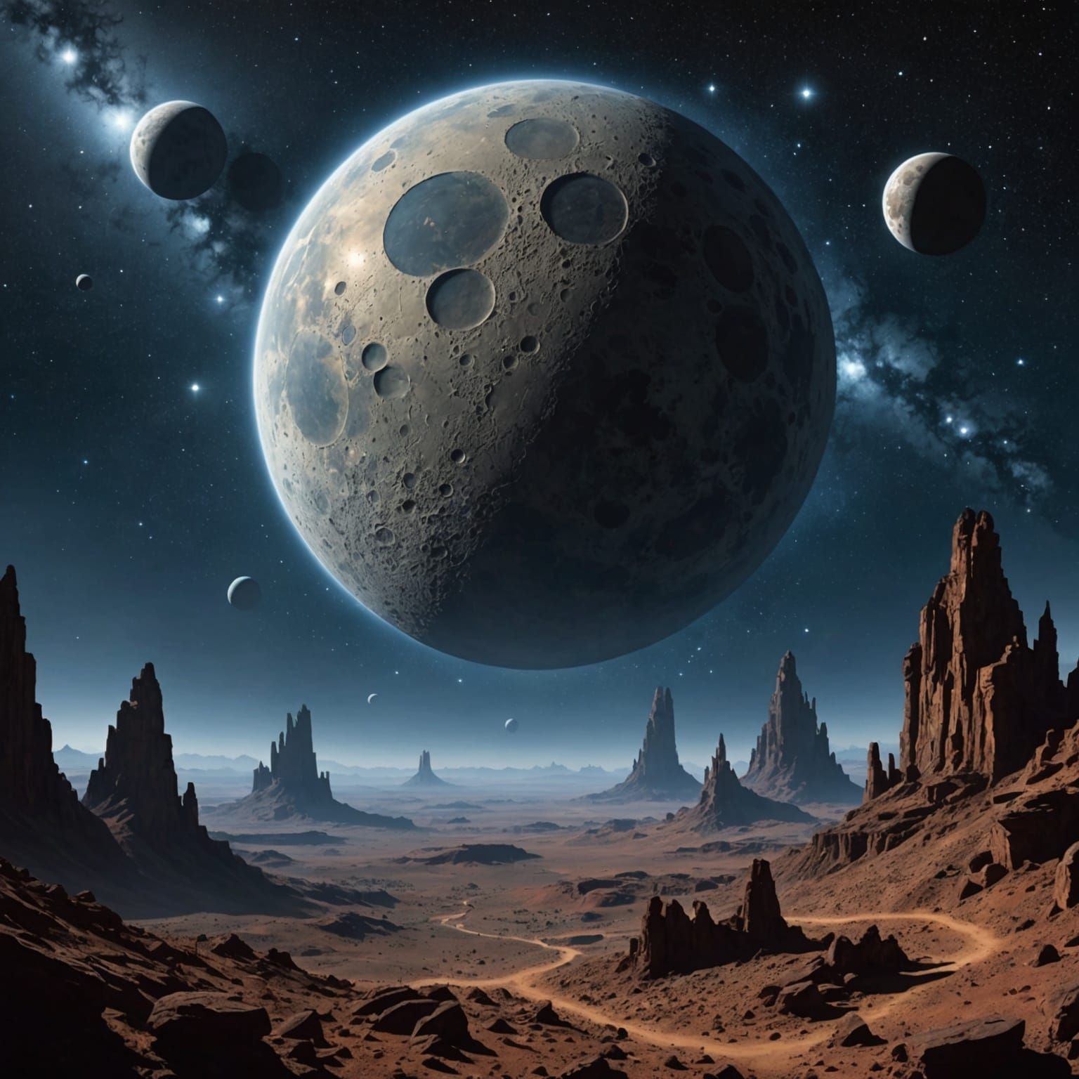 Ethereal Moons and Stars in Haunted Outer Rim World