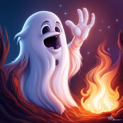 Casper the Friendly Ghost Digital Art Portrait