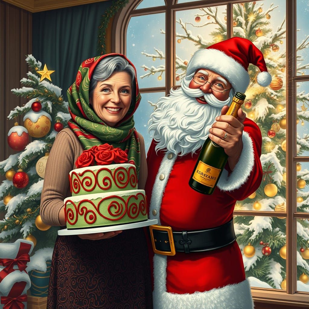 Elegant Christmas Celebration with a Warm Santa and a Vibran...