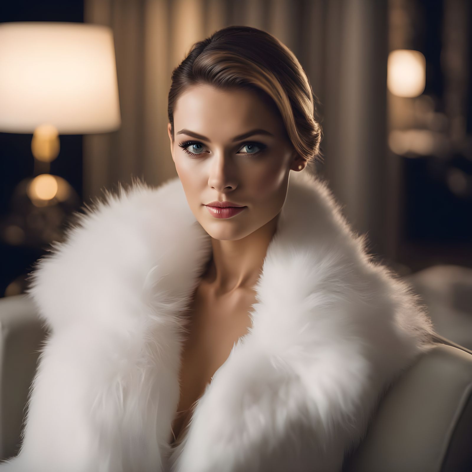 Elegant Woman in Black Dress: A Striking Portrait