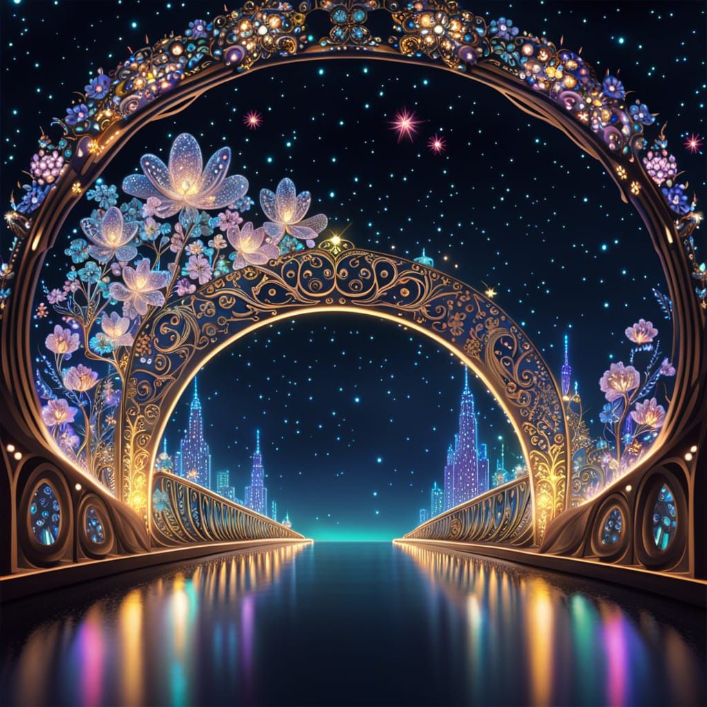 Celestial Filigree Bridge in Dreamlike Style
