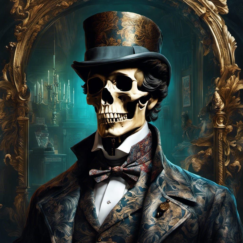 Skeletal Sherlock Holmes Portrait in Fantasy Art Style