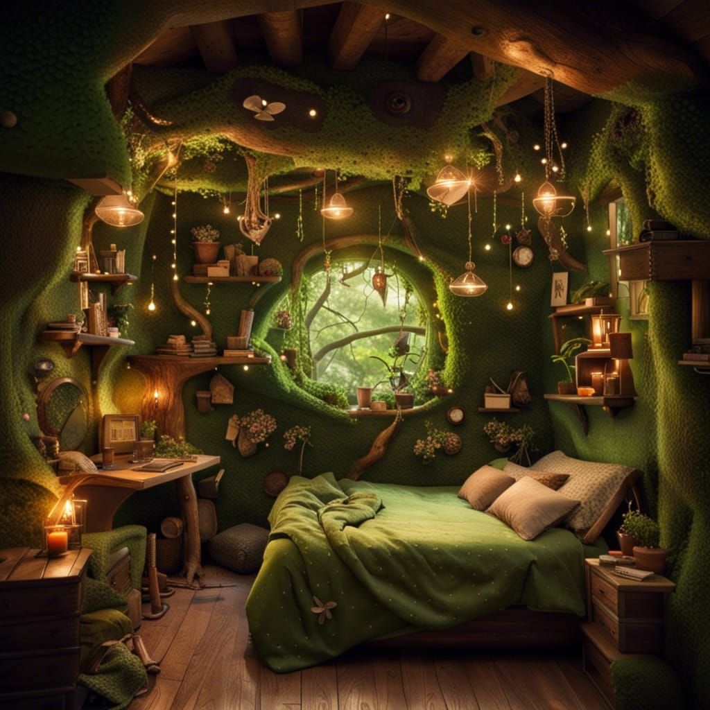 Enchanting Forest Fairy Bedroom with Cozy Lighting