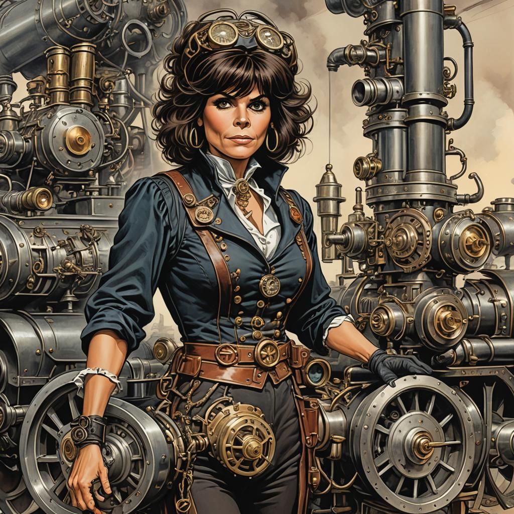 Steampunk Engine in MAD Magazine Style