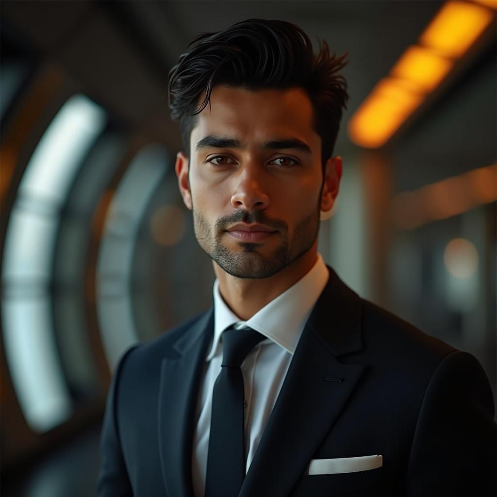 Striking Portrait of a South Asian Man on Starship