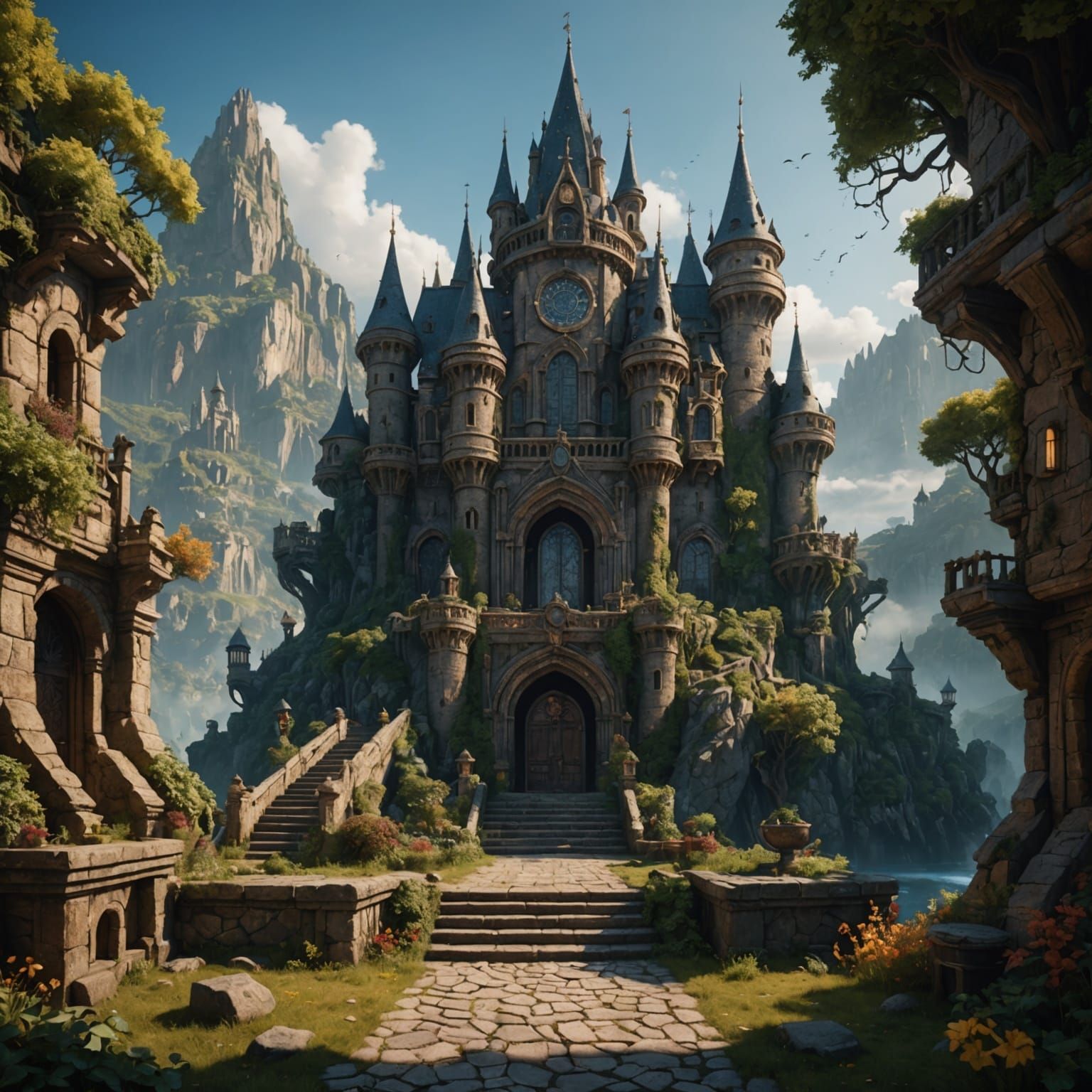 Detailed Matte Painting of a Fat Man