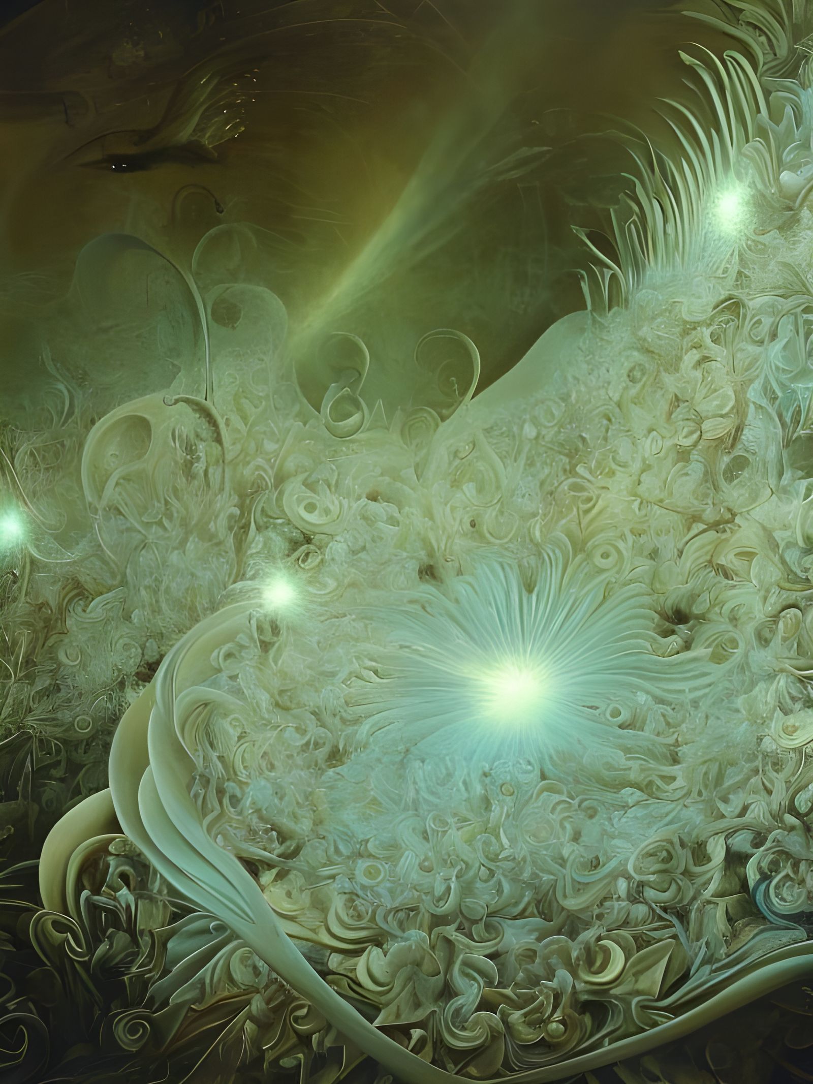 Dreamlike Abstract Illusionism with Radiant Light Rays