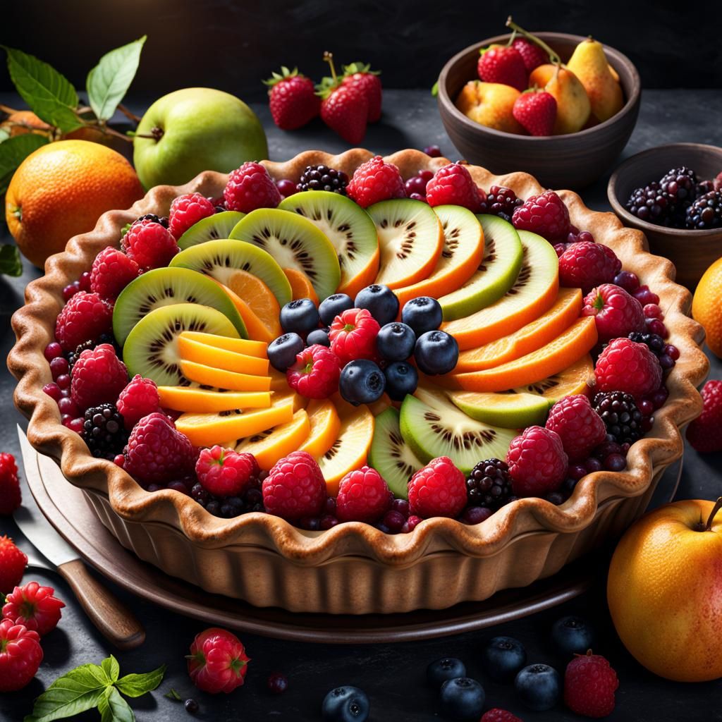 Fantastical Fruit Pie in Deep Color