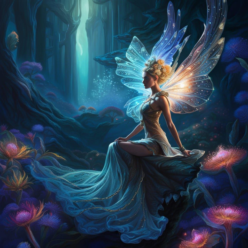 Glass Fairy Goddess in Fractal Fantasy World