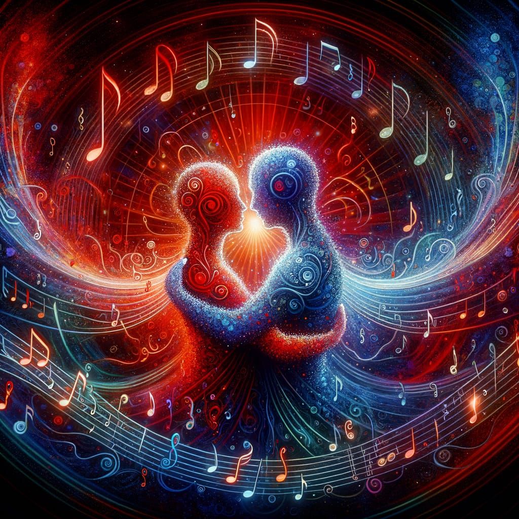 Harmonious Embrace: A Symphony of Musical Notes