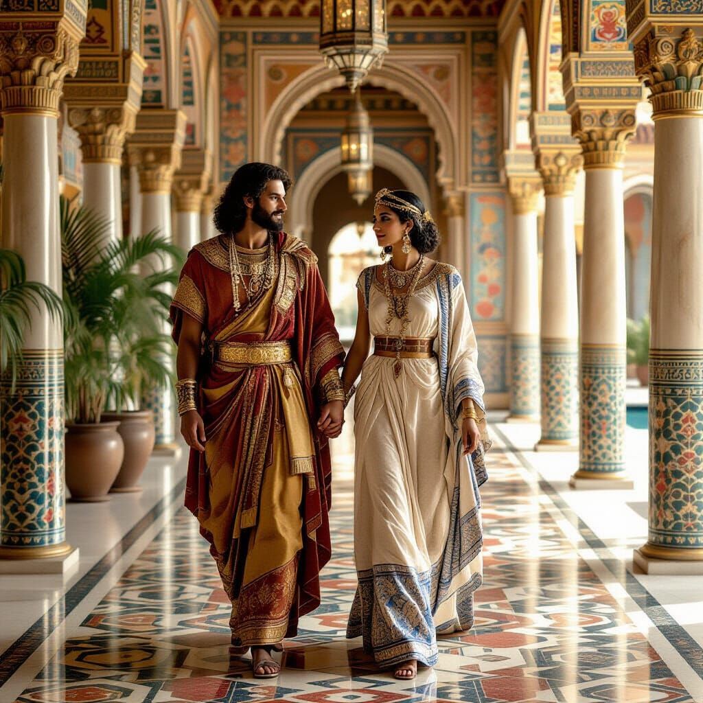 Juba II and Cleopatra in Lavish Palace