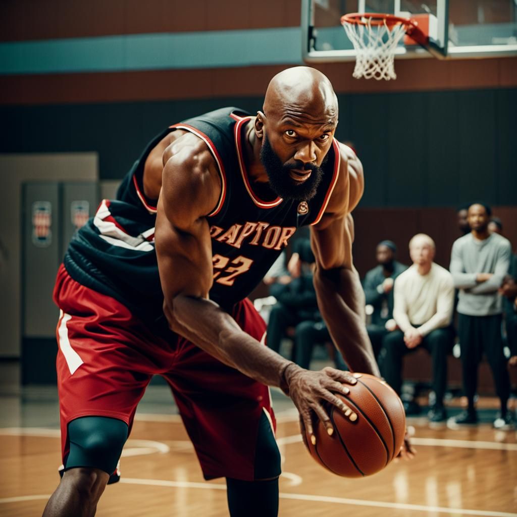 Basketball Player Blocks Dunk in Cinematic Style