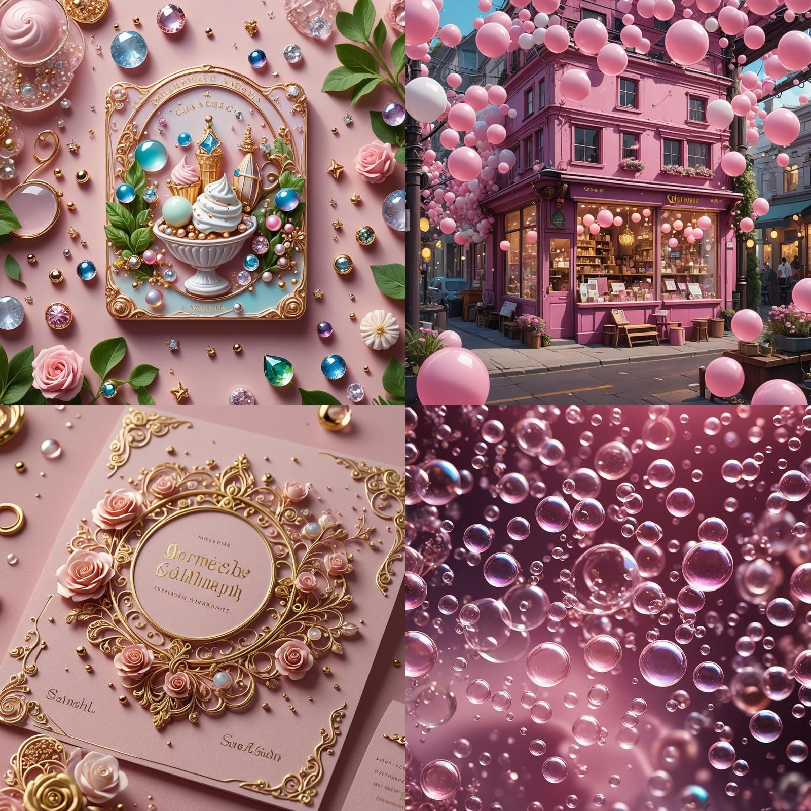 Cute Jewelry Store Business Card with Bubbles