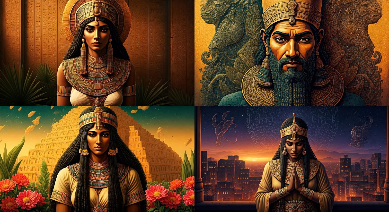 Mesopotamian Religious Art in Modern Style