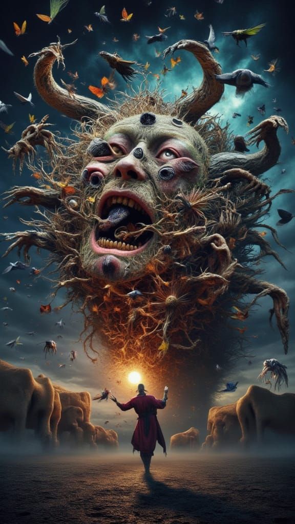 Surreal Mindscape of Mutating Faces and Creatures
