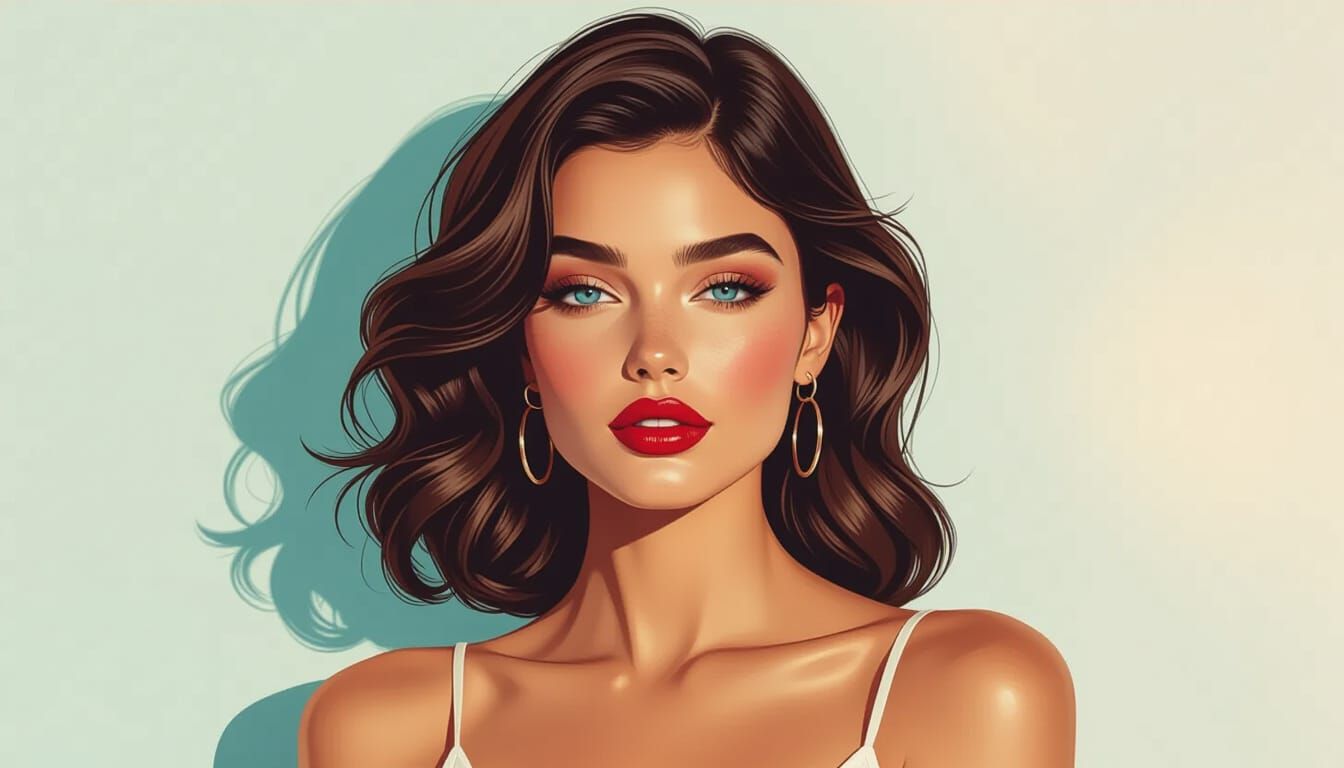 Italian Model Portrait in Hyperrealistic Style